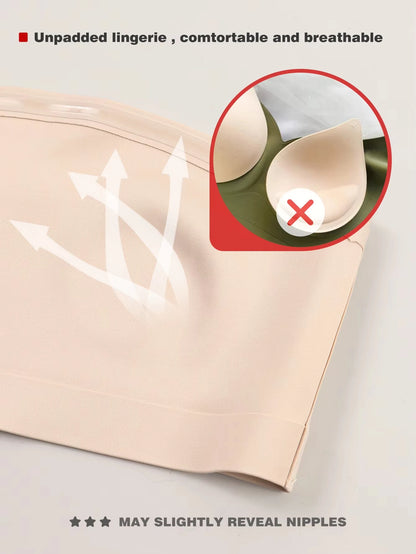 Women's Strapless No Padding Seamless Front Button Bra Comfortable Smooth Underwear