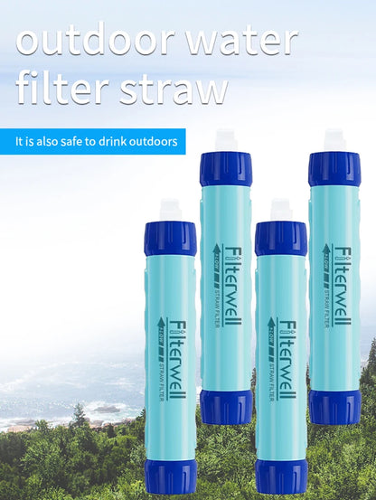 Filterwell Vattenfilter Sugrör – 3-Stegs Filtrering, 4000L Kapacitet, Camping & Överlevnad, Blå/Grön