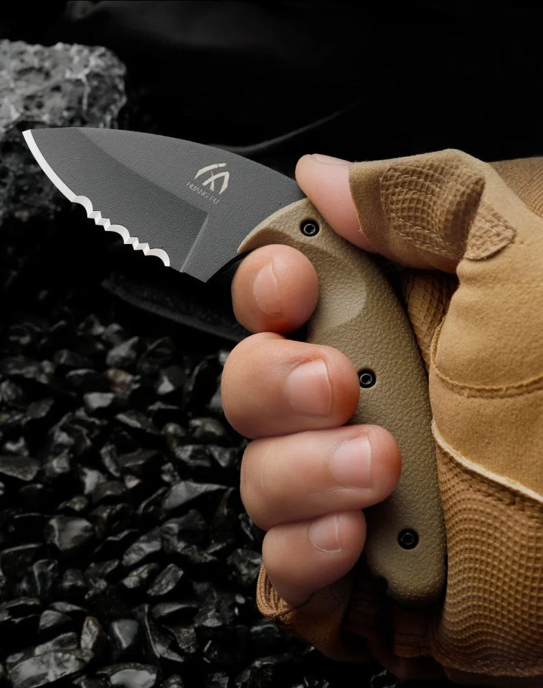 Simple and portable straight knife with sheath storage, anti slip and comfortable handle, outdoor outing, fishing, gardening, mu