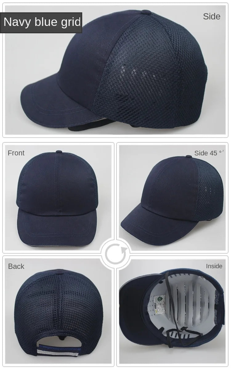 Bump Hat for Safety Baseball Cap Style Hard Hats for Adult Men Women Breathable Lightweight for Head Protection Short Brim