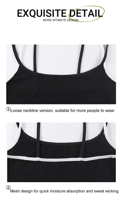 Dam Y2K Linne Crop Top – Sömlös Slim Camisole Fake Tvådelad Sportig Sommar, S–XXL