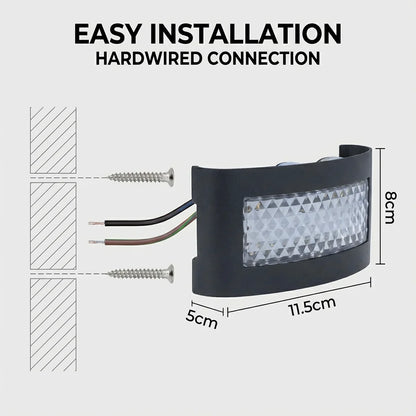 LED Vägglampa Aluminium – Varmvit 3000K, Svart, 7–11W, Vattentålig, Ute & Inne, 85–265V