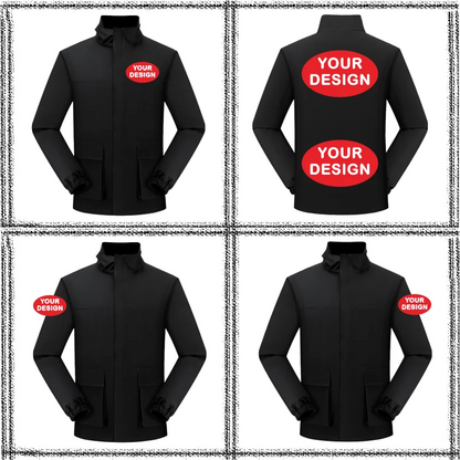 Autumn Men's Stand Up Collar Jacket Custom LOGO Printing Embroidery Company Brand Outdoor Waterproof And Windproof Thin Version