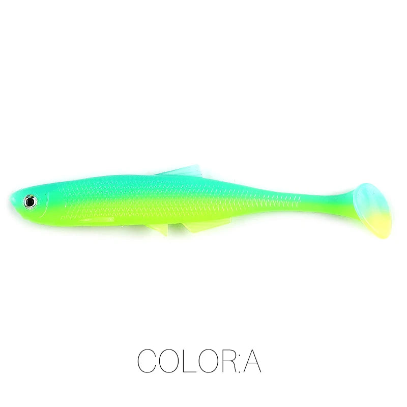 Supercontinent leanness ShadTeez T-tail 5cm/7.5cm/12cm Pike Zander Predator Fishing 3d eyes Soft lure Fishing lures