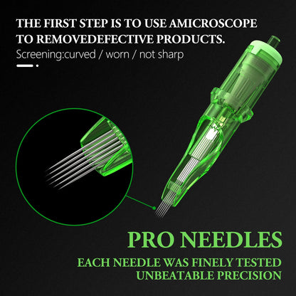 T-Rex 20pcs/Ink Cartridge Tattoo Needle RL RM Disposable Sterilization Safe Tattoo Needle 0.35mm Sterile Tattoo Needle Supply