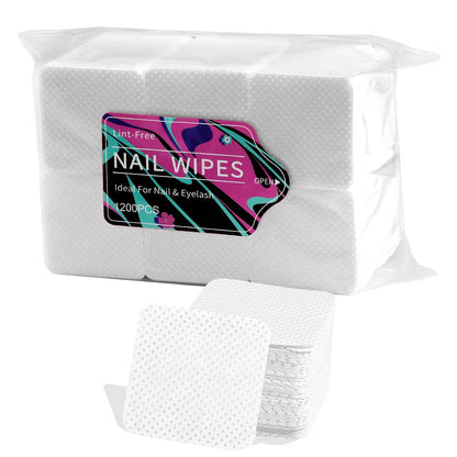 1200pcs Nail Polish Remover Wipes Nail Cleaning Pads Non Woven Nail Pads for Women Girl Beauty Salon Nail Art Tool
