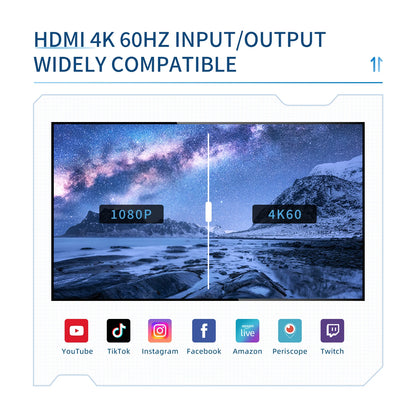 Unisheen UC2700H capture card med 4K 60 Hz-inspelning och HDMI-genomgång