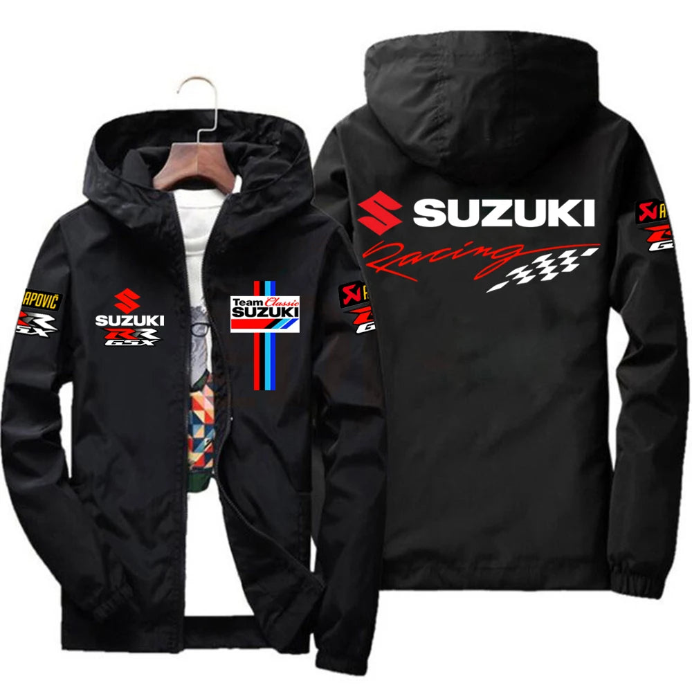 Racingjakka för Herr – Tunn Polyesterjakka med Dragkedja, Casual Sportswear i 10 Färger och Storlekar S–7XL