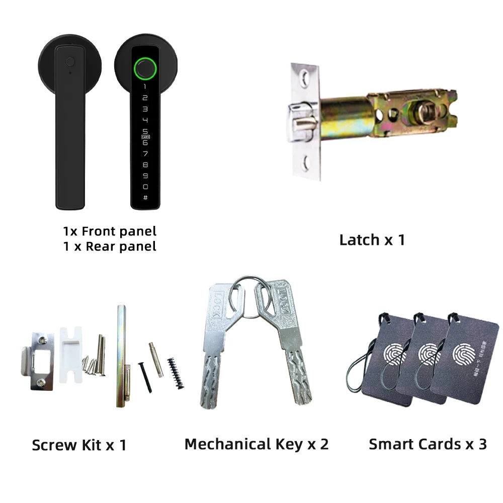 RAYKUBE M5 Tuya BLE Smart Fingerprint Door Lock Electronic Lock with Password/Key/Card/Tuya APP Unlock Free Delivery From Spain