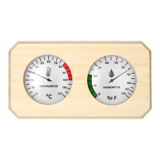 Bastutermometer & Hygrometer i Trä – Digital, ±1°C Noggrannhet, 26,7×14 cm