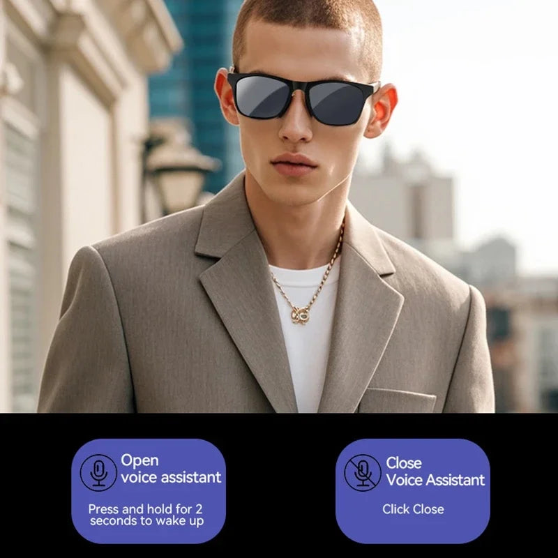 Lenovo AI Smart Glasses Bluetooth Call Music Touch Control Surround Sound Noise Canceling Photography For Study Outdoor Travel
