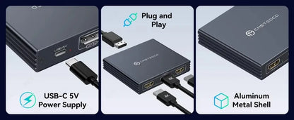 MZX MST-splitter för tre skärmar, DisplayPort eller USB-C