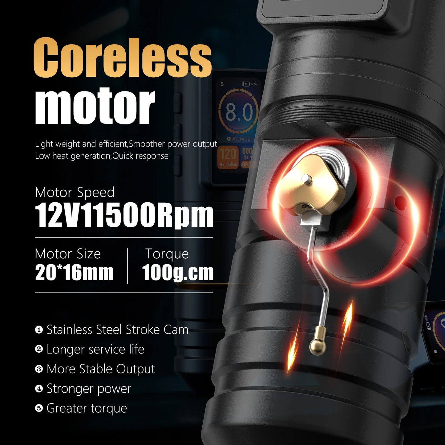 Ambition Ninja Pro+ Wireless Tattoo Machine Billing Battery Professional Rotary Pen Strong Coreless Motor 2000mAh for Artister