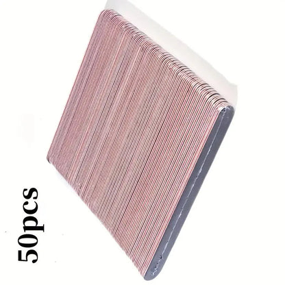 Nagelfiler 50/100-pack – Dubbelsidig 100/180 Korn Professionell för Naturliga & Akrylnaglar Gel Pedikyr