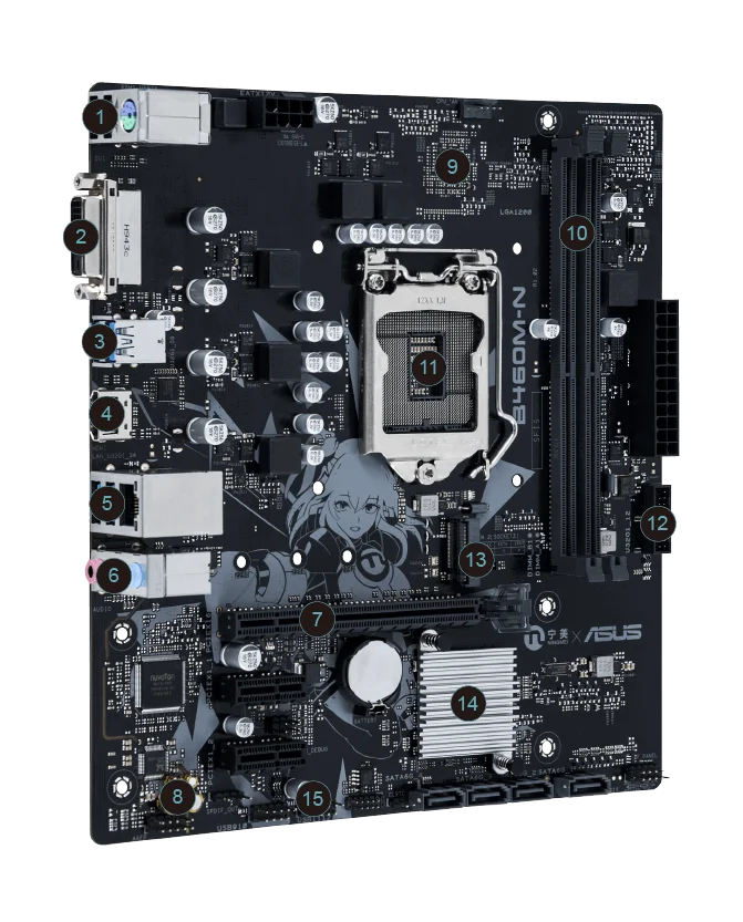 ASUS B460M-N Motherboard Intel B460 LGA 1200 DDR4 M.2 support Core i3-10100 10400 10700 10900 G6505 cpu