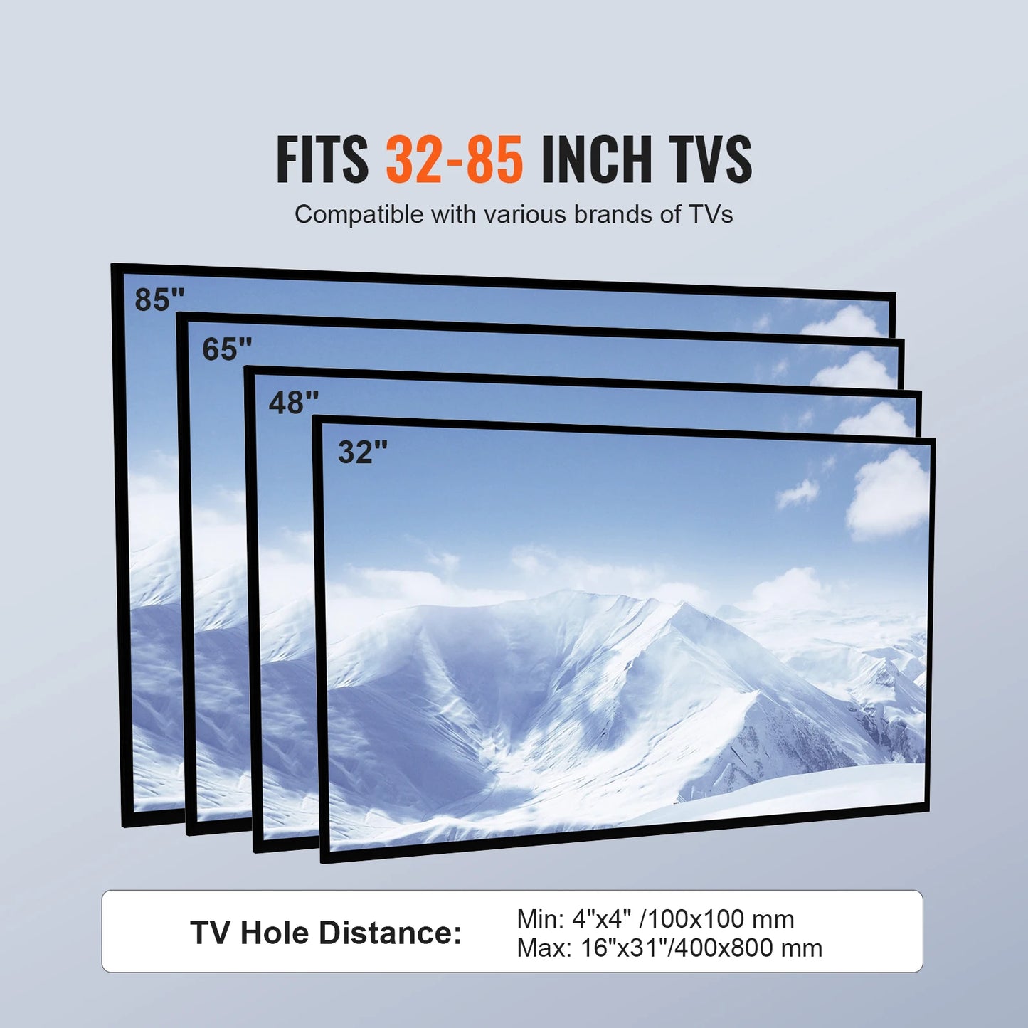 SucceBuy TV Stand Mount Swivel Tall TV Stand for 32 to 85 inch TV Height Adjustable Portable Floor TV Stand Max VESA 600 x 800mm
