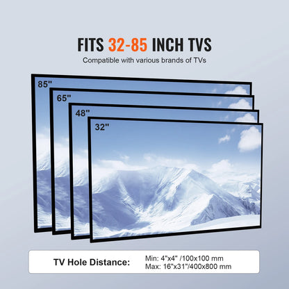 SucceBuy TV Stand Mount Swivel Tall TV Stand for 32 to 85 inch TV Height Adjustable Portable Floor TV Stand Max VESA 600 x 800mm