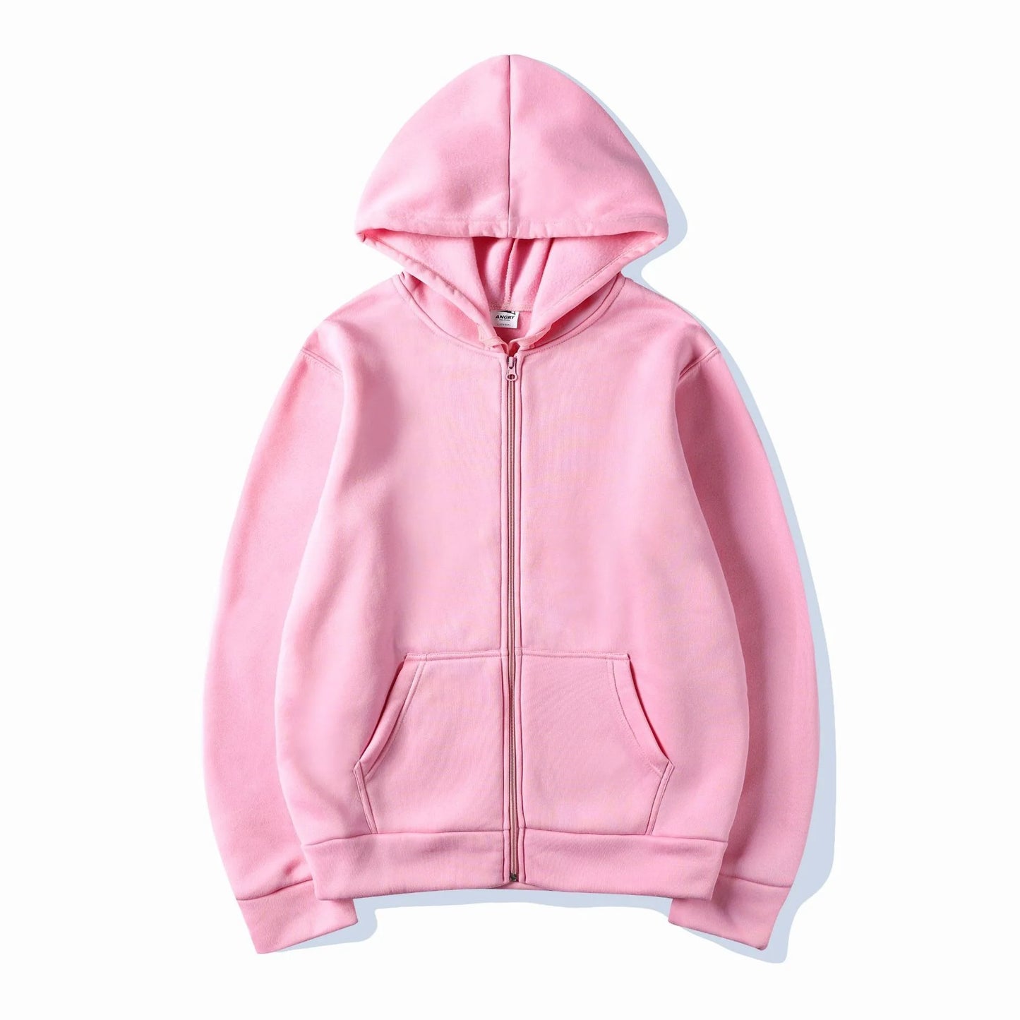 2025New Trendy Sweatshirt Coat Front Pockets Warm Zipper Lamb Wool Jacket Men and Woman Autumn Winter Pure Color Cardigan Hoodie