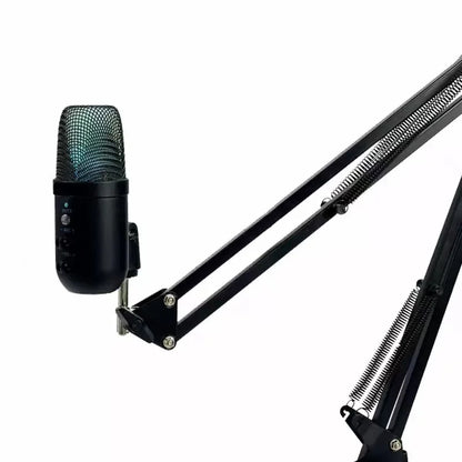 USB Gaming Microphone for PC Condenser Podcast Mic for Studio Recording Headphone Jack RGB Noise Cancellation with Mute Button