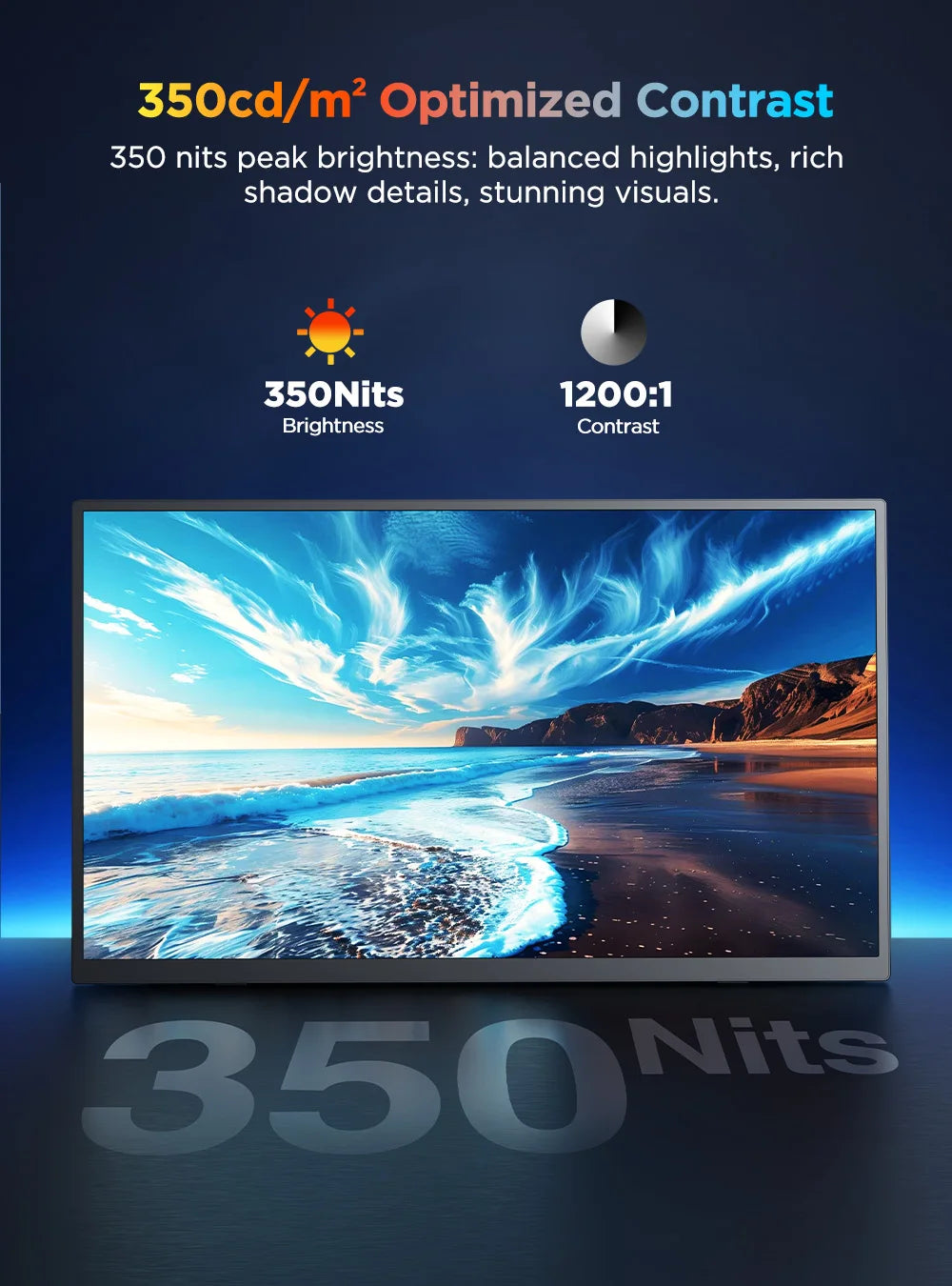 UPERFECT 15,6" 4K UHD Portabel Touchmonitor – 3840x2160 10-punktstouch IPS 100% sRGB HDR AMD FreeSync USB-C HDMI VESA EU-lager