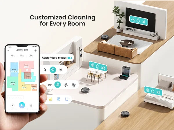 Lefant M265 Wet and Dry Robot Vacuum Cleaner, 20000Pa, Self Cleaning Wet Roller, Clean Water Wash, Laser dToF, Anti-Tangle, WiFi 2.4G/5G/Alexa/APP