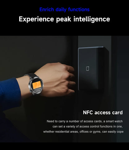 2026 New 1.85 Inch NFC Smart Watch Men Bluetooth Call NFC IP67 Waterproof Heart Rate Monitor Compass Sports Fitness Smartwatch