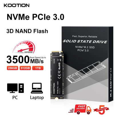Kootion X15 M.2 SSD NVMe 2TB 1TB 512GB 256GB SSD M2 2280 PCIe 3.0 Internal Solid State Drive Disk for Laptop Desktop