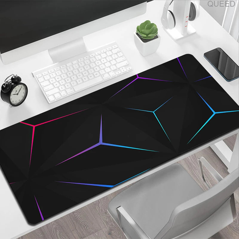 900x400 Geometric Art Large Gaming Mouse Pad Gamer Big Mouse Mat Computer Gaming Locking Edge MousePad Keyboard Desk Mice Pads
