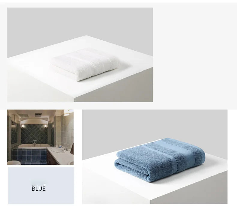 2pcs/Set Cotton Towels For Adults Towel Set Soft Bath Highly Absorbent Face Towel Comfortable Bathroom Shower Bath Towel Set