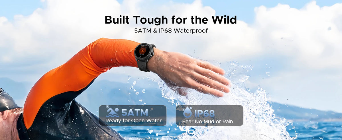 DOOGEE ANYMOVING M1 PRO Smart Watch 1.5" AMOLED Dual Band GPS Smart Watch with Offline Maps 170+ Sports Modes Fitness Watch 15-Day Battery AI Voice Assistant 5ATM Waterproof Outdoor GPS Watch