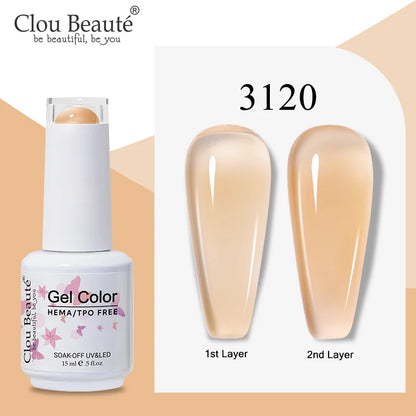 Clou Beaute Semi-transparent Jelly Color UV Gel Manicure Gel Nail Nail Supplies For Professionals Semi-permanent Varnish 15ml