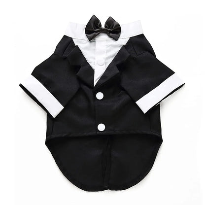 Dog Suit with Bow Tie Pet Tuxedo for Small Dogs Cats Formal Cat Clothes Puppy Outfits Pet Costume for Wedding Birthday Halloween