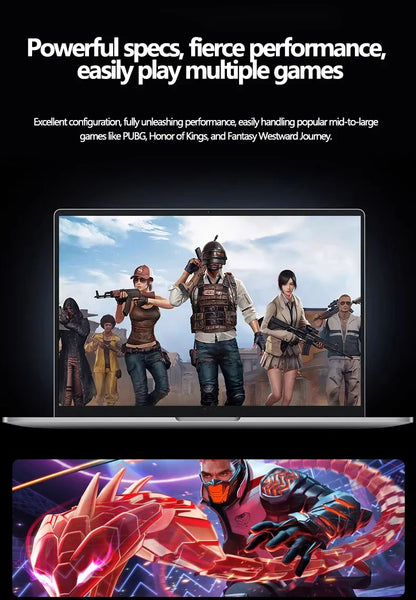 LenO 15,6" Gaming Laptop Intel Core i9-9900 16/32GB RAM Upp till 2TB SSD – Win 11 Pro FHD 1920x1080 Ultratunn Metallram Svart/Silver