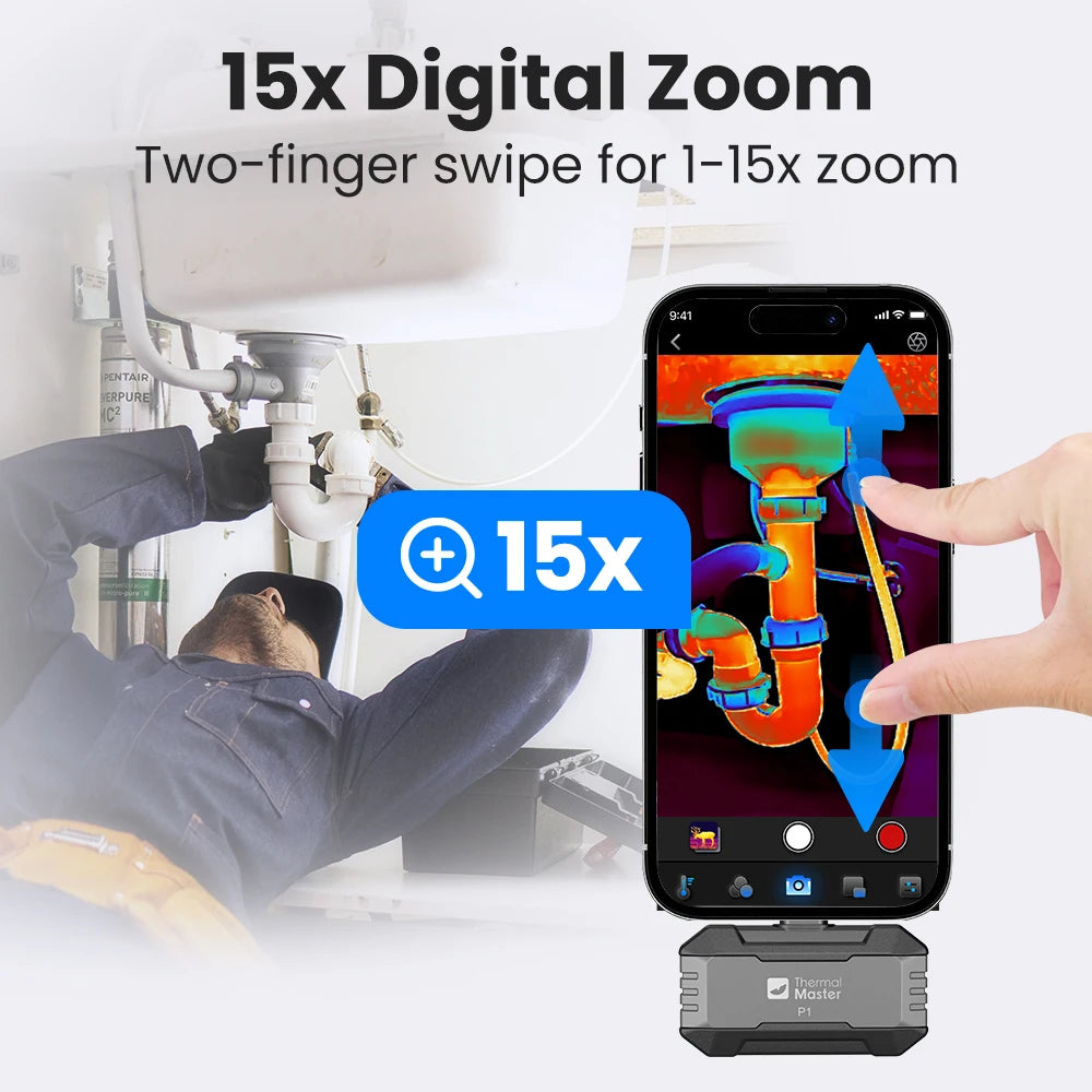 P1 Termisk Kamera för iPhone och Android 320x240 Upplösning
