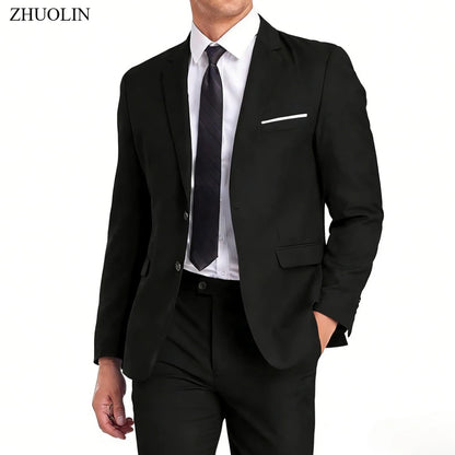 Men Suits Sets High Quality For Wedding Elegant 2 Pieces Jackets Pants Stretch Blazers Tailored Formal Full 2025 Costume
