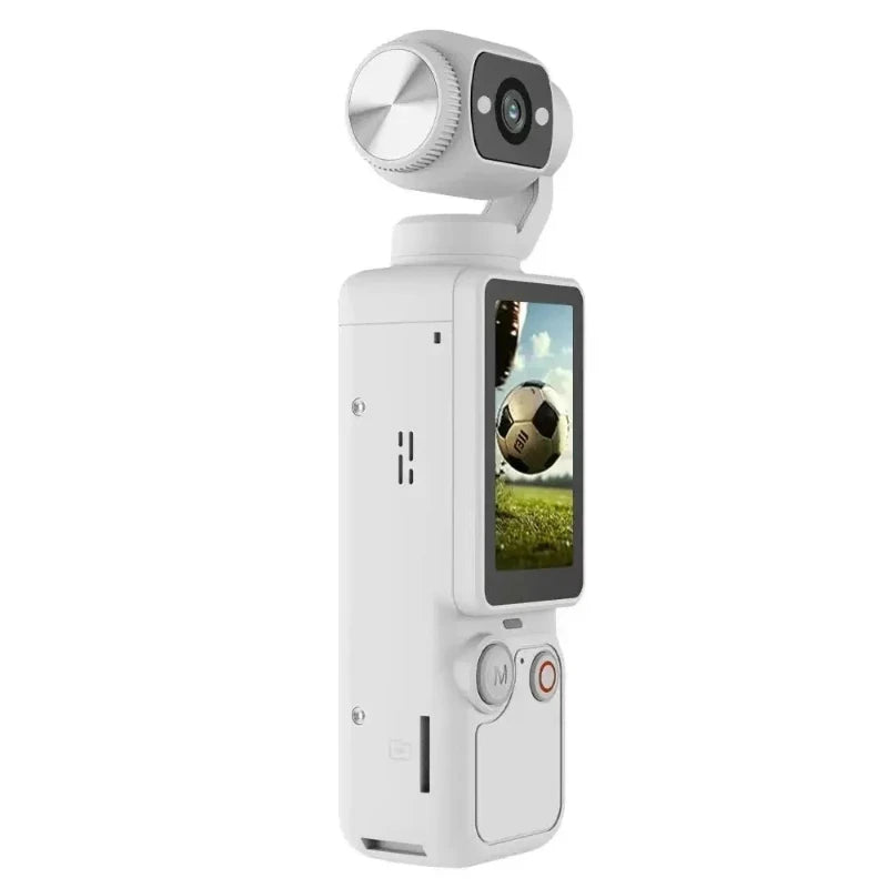 4K Action Camera with 330° Face Tracking Gimbal Stabilizer, 75MP WiFi Pocket Portable Camcorder, Mini Handheld Vlog Camera for