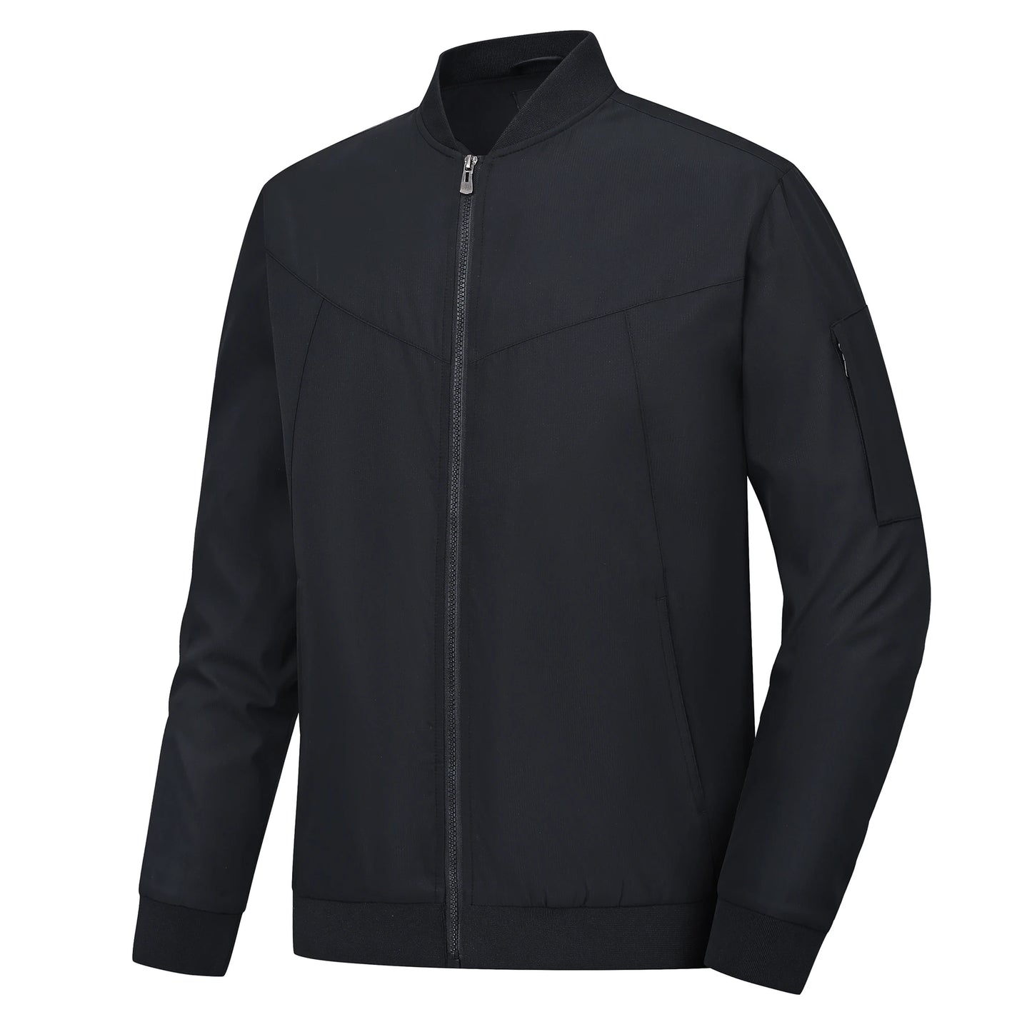 Men's Lightweight Windbreaker Jacket Causal Fashion Stylish BaseBall Coat with Side Inner Pocket for Work Golf Fishing
