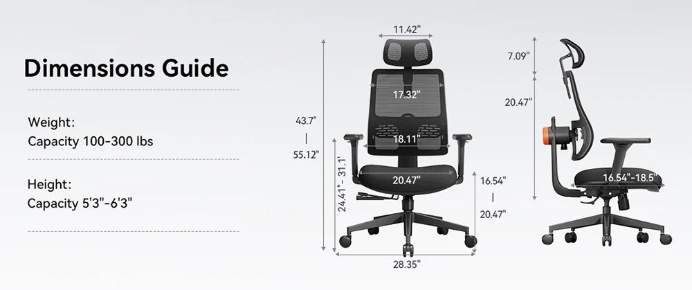 NEWTRAL Ergonomic Office Chair with Desktop,Adaptive Lower Back Support Gamer Chair,Adjustable Headrest Seat Depth Office Chair