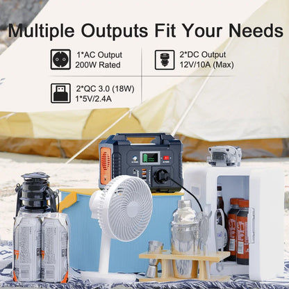 FF Flashfish E200 Portabel Kraftstation – 200W, 151Wh, 230V AC, USB QC3.0, 12V DC, Camping & Nödläge