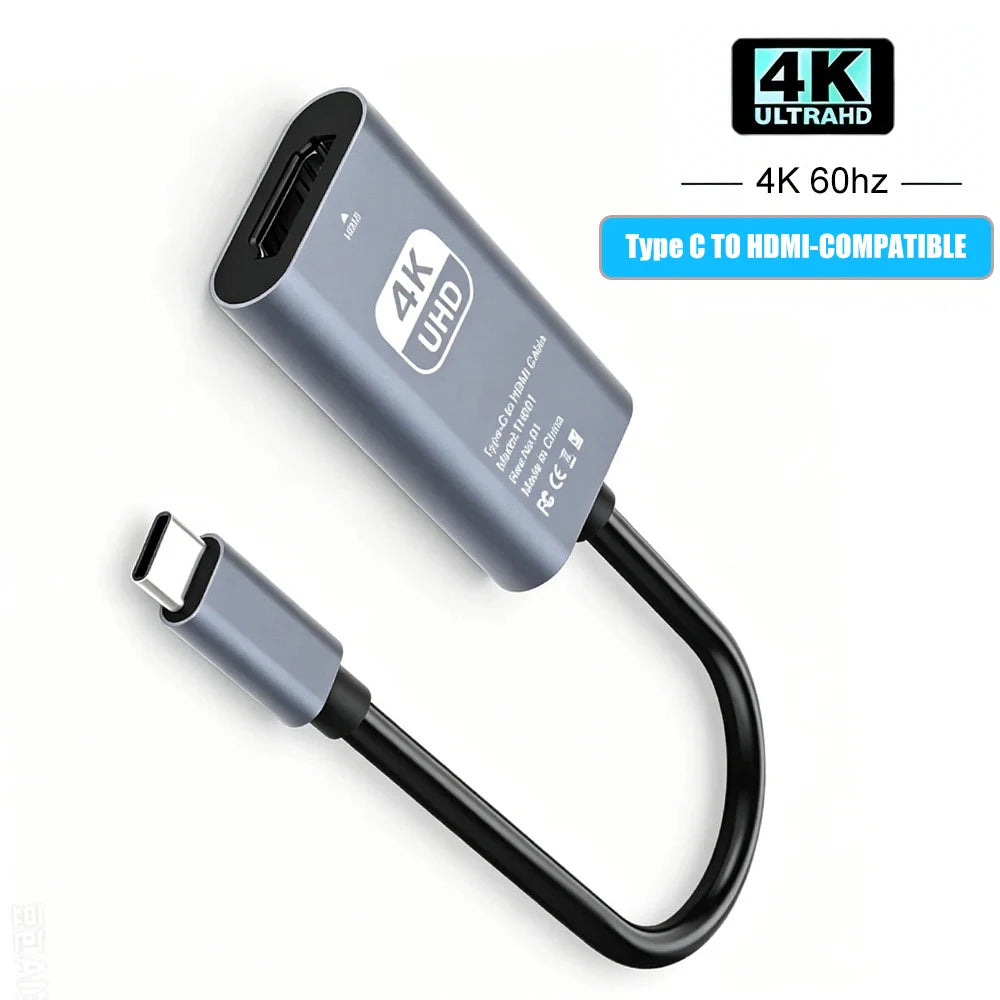 KEBIDU 8K 4K 60Hz 30Hz USB C to HDMI-Compatible Cable Type C HDTV Converter Adapter Cable For iPhone MacBook iPad Phone Laptop