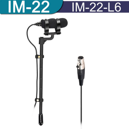 Professional 3 Pin 4 PIN XLR Violin Microphone 3.5mm Portable Condenser Musical Instrument Mic for Wind Sax Piano Clarinet IM-22