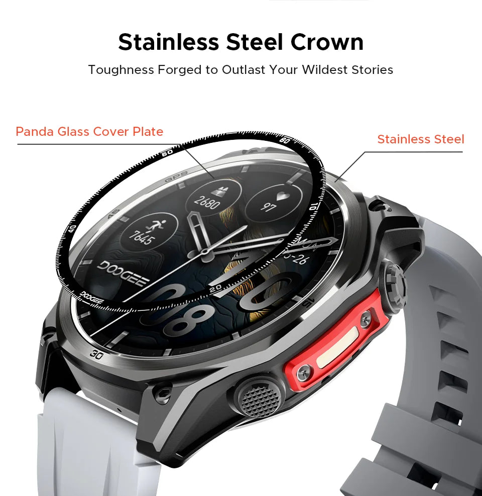 DOOGEE ANYWISE W1 PRO Smartwatch 1.43'' 5ATM Water Resistance 178 Sports Modes Health Monitoring Geomagnetic Sensor Offline Maps