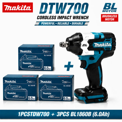 Makita DTW700 18V Kolborstfri Mutterdragare med 6.0Ah Batteri