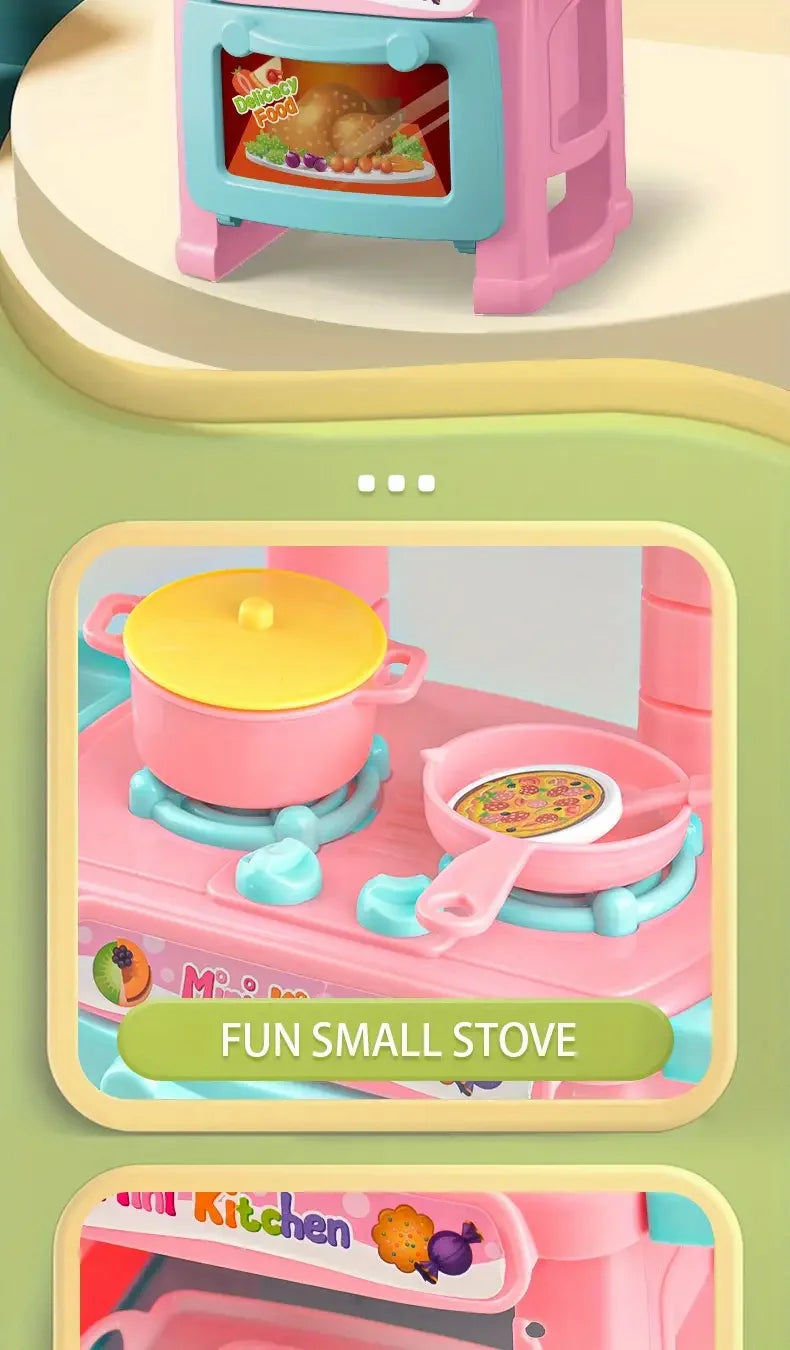 Mini köksbänk lekset DIY simulerad mat servis lekstuga rollspel