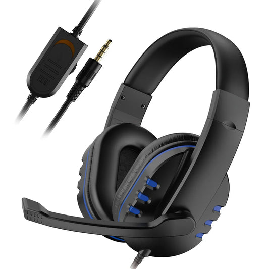 Gaming Headset 3,5mm Over-Ear – HD-mikrofon Omnidirektionell Stereo PS4 PC Smartphone 210x190x90mm Blå Röd