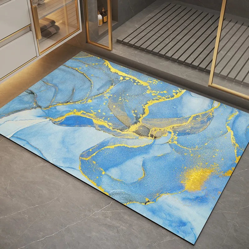 Bathroom Carpet Home Decoration Bath Absorbent Marbling Floor Mat Toilet Rug Doormat Non-slip Foot Mats Alfombra De Baño 양탄자
