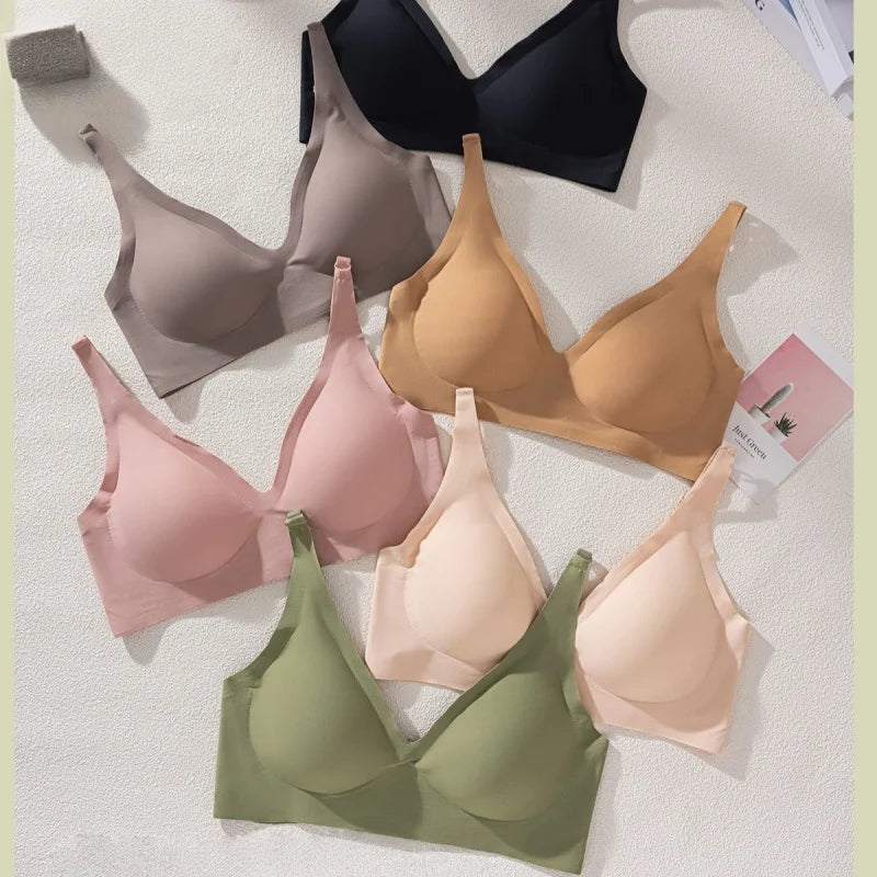 4Pcs/Set Seamless Bras For Women Wireless Brassiere Soft Padded Underwear Female Push Up Underwear Sexy Lingerie Intimates S-5XL