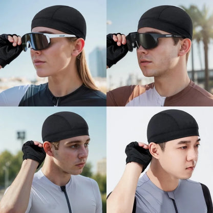 Men Women Quick Dry Breathable Mesh Skull Beanie Cap Sweat Absorbent Sports Cap Under Helmet Liner Moisture Wicking Cycling Hat