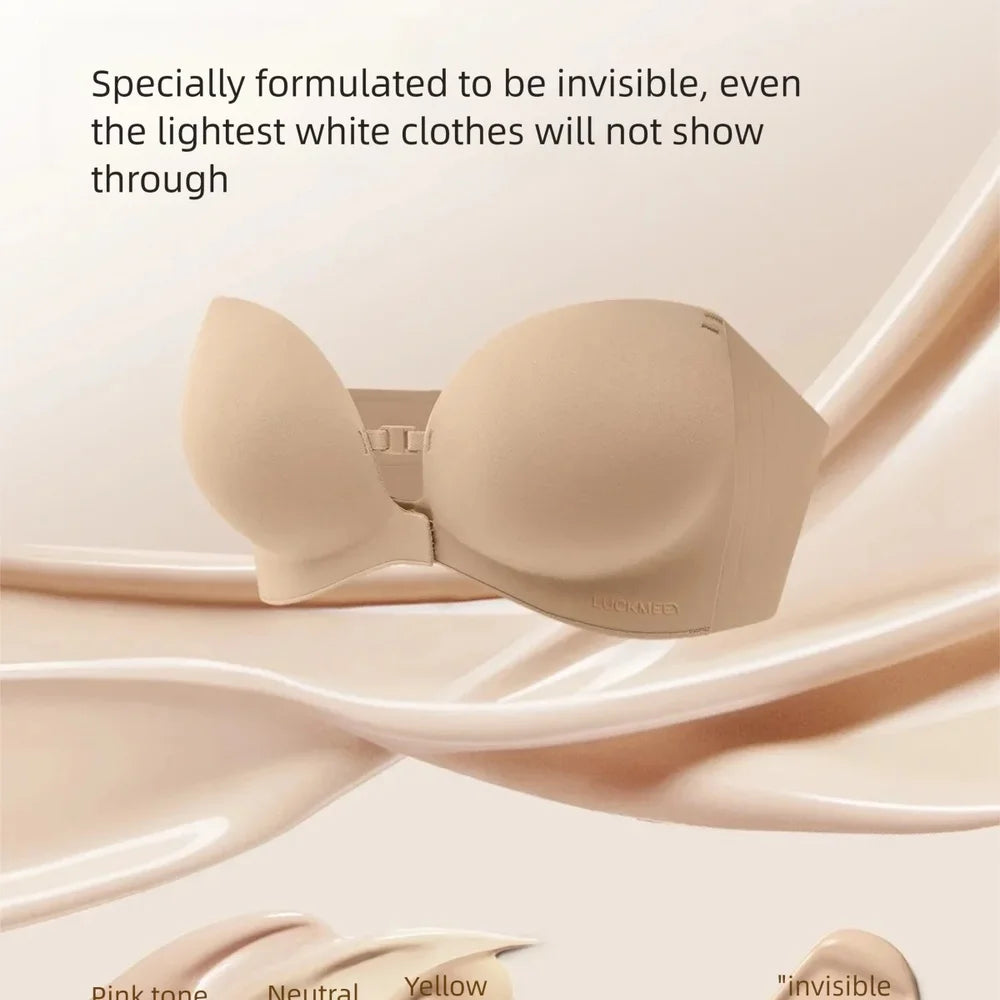 Dam KUCLUT Issilke Shapewear BH – Sömlös Push-up Trådlös Magkontroll Kylande Osynlig, Svart & Hudton 70–85 A–C