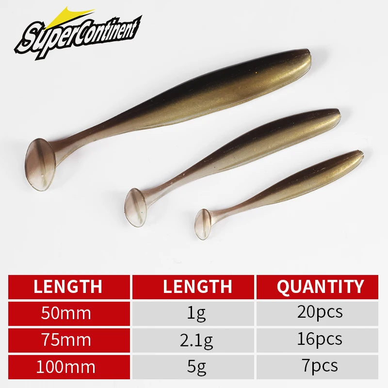 2020 NEW Supercontinent Soft Lures   Baits Fishing Lure Leurre Shad Double Color Silicone Bait T Tail